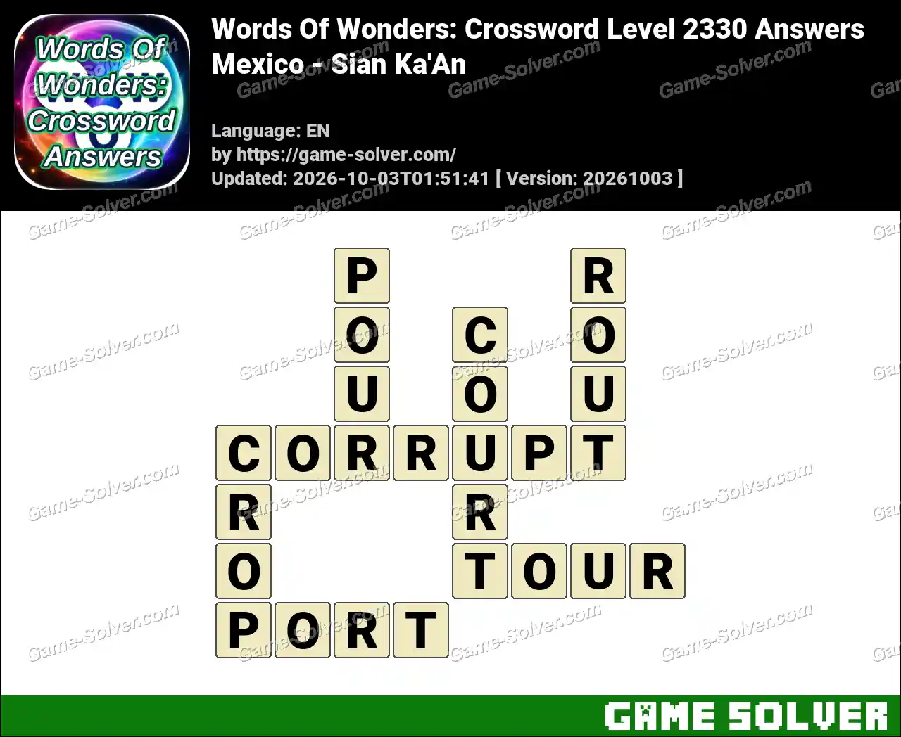 Words Of Wonders: Crossword Level 2330 Answers – Mexico – Sian Ka’An